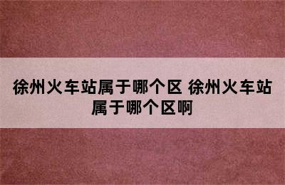 徐州火车站属于哪个区 徐州火车站属于哪个区啊